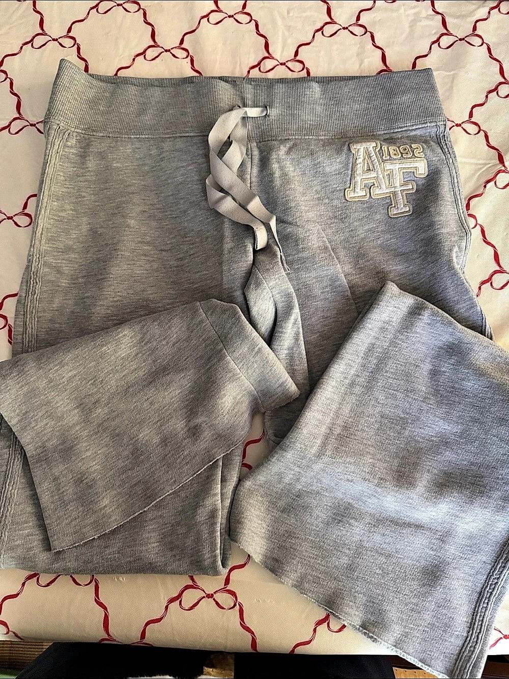 Abercrombie & Fitch 1892 ATF Gray Straight Leg fleece track pants